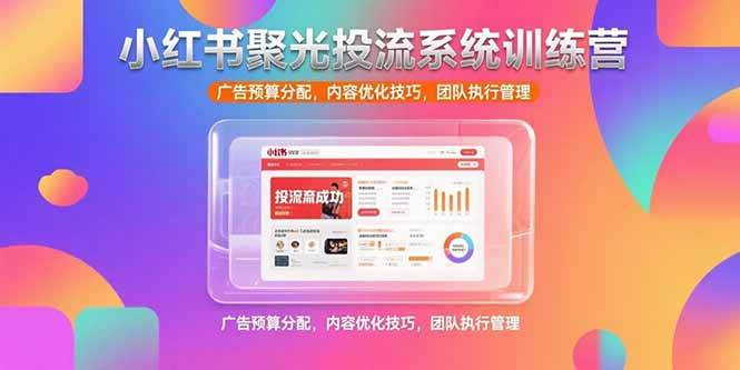 小红书聚光投流系统训练营，广告预算分配，内容优化技巧，团队执行管理-资源基地