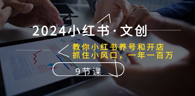 2024小红书·文创:教你小红书养号和开店、抓住小风口 一年一百万 (9节课)-资源基地