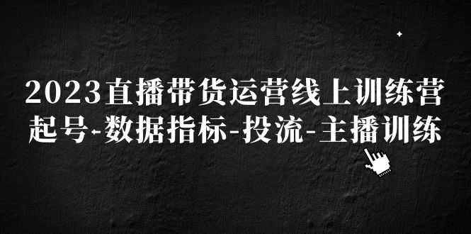 2023直播带货运营线上训练营,起号-数据指标-投流-主播训练-资源基地