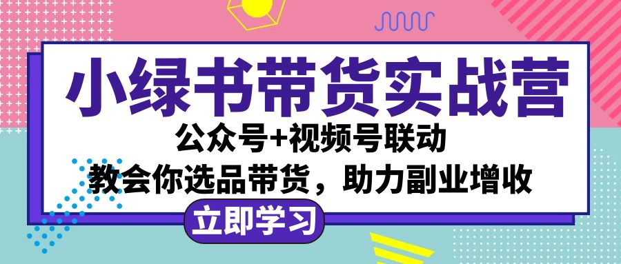 小绿书AI带货实战营:公众号+视频号联动,教会你选品带货,助力副业增收-资源基地