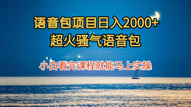 语音包项目 日入2000+ 超火骚气语音包小白看完课程就能马上实操-资源基地