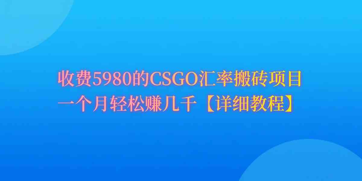 CSGO装备搬砖，月综合收益率高达60%，你也可以！-资源基地