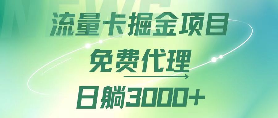 流量卡掘金代理,日躺赚3000+,变现暴力,多种推广途径-资源基地