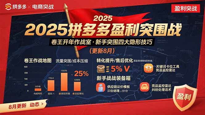 2025拼多多盈利突围战：卷王开年作战室，新手突围四大隐形技巧(更新8月)-资源基地
