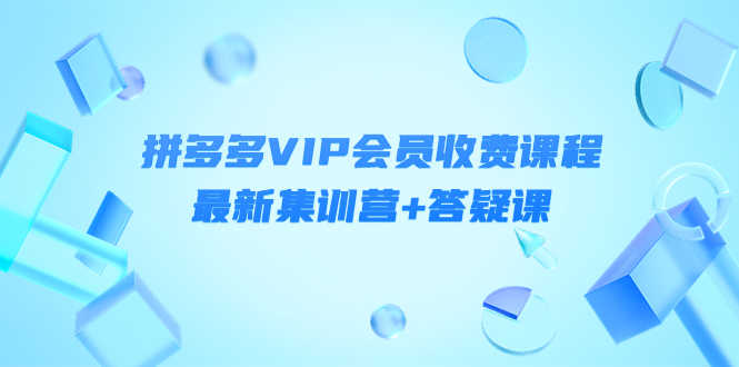 某社群·拼多多VIP会员收费课程,最新集训营+答疑课-价值3299元-资源基地